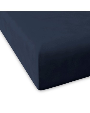 Drap housse en coton marine 140x200