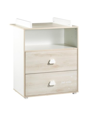 Commode à langer Hêtre 97x76x66cm en Bois Blanc