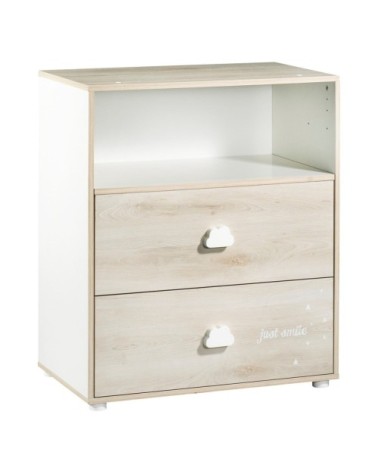 Commode à langer Hêtre 97x76x66cm en Bois Blanc