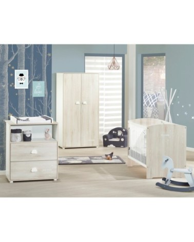 Commode à langer Hêtre 97x76x66cm en Bois Blanc