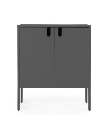 Petit buffet en bois 2 portes L80cm gris anthracite