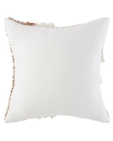 Coussin berbère en coton multicolore à pompons 45x45