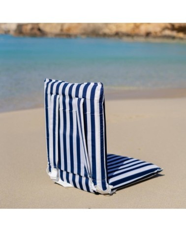 Lot de 2 Chaises de Plage Pliables Bleu
