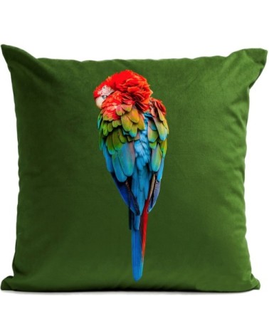 Coussin Perroquet Red Parrot Velours 40x40cm