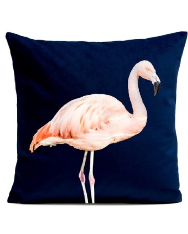Coussin Flament Rose Pink Flamingo Velours 60x60cm