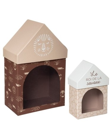 Lot de 2 boites de rangement forme hutte