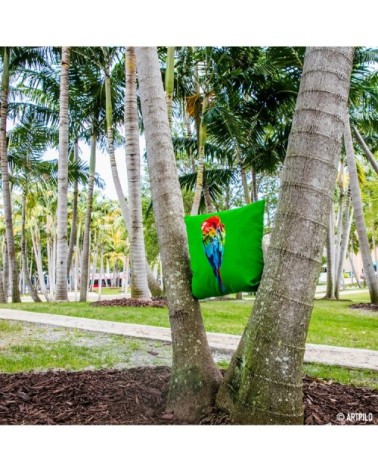 Coussin Perroquet Red Parrot Velours 60x60cm