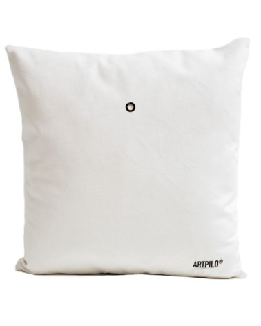 Coussin velours carré imprimé animaux blanc 60x60