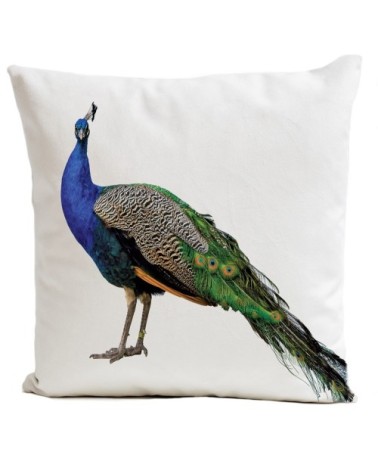 Coussin Coq Royal Peacock Velours 40x40cm