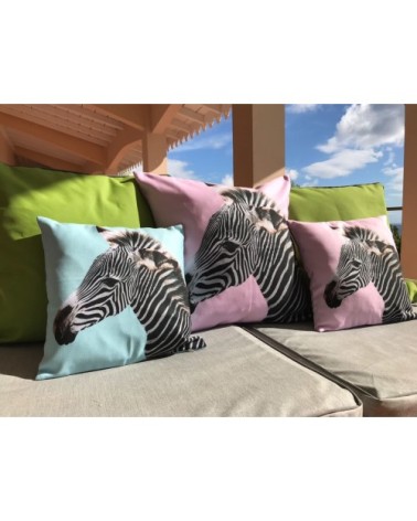 Coussin Zèbre Zebra Velours 40x40cm