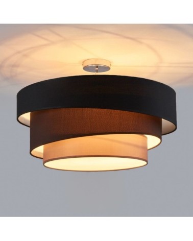 Plafonnier tissu en textile noir