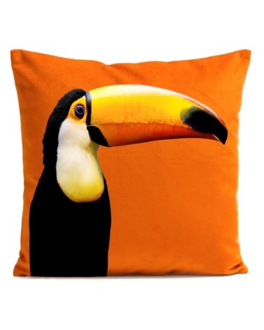 Coussin Oiseau Mr. Toucan Velours 40x40cm