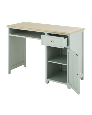 Bureau 1 porte et 1 tiroir vert de gris