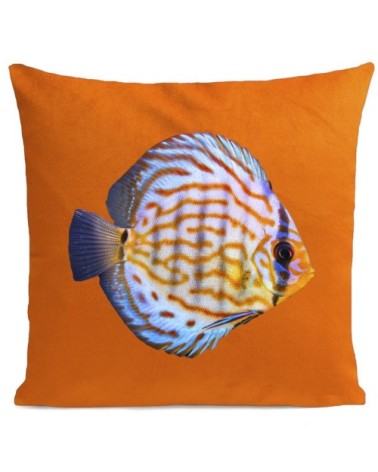 Coussin Poisson Miss Orange Velours 60x60cm