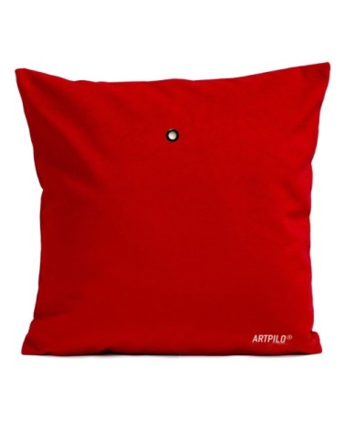 Coussin velours carré imprimé animaux rouge 40x40