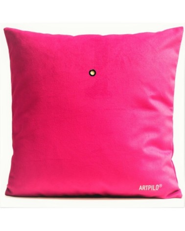 Coussin velours carré imprimé animaux rose indien 40x40