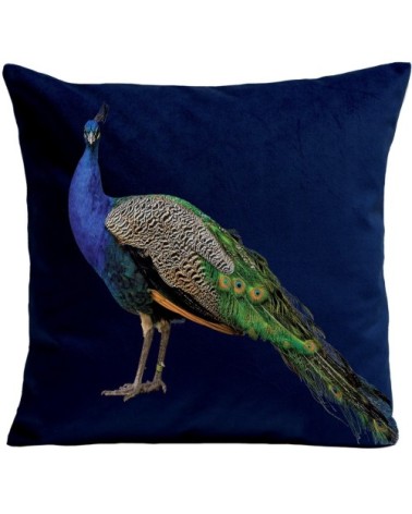 Coussin Coq Royal Peacock Velours 60x60cm
