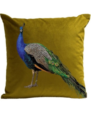 Coussin Coq Royal Peacock Velours 40x40cm