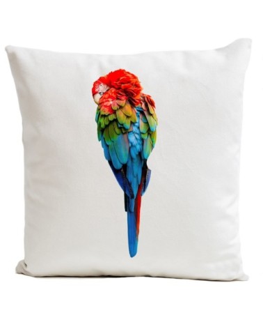 Coussin Perroquet Red Parrot Velours 40x40cm