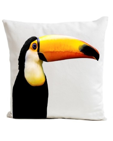 Coussin Oiseau Mr. Toucan Velours 40x40cm