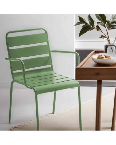 Fauteuil en métal vert cactus