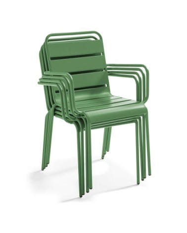Fauteuil en métal vert cactus