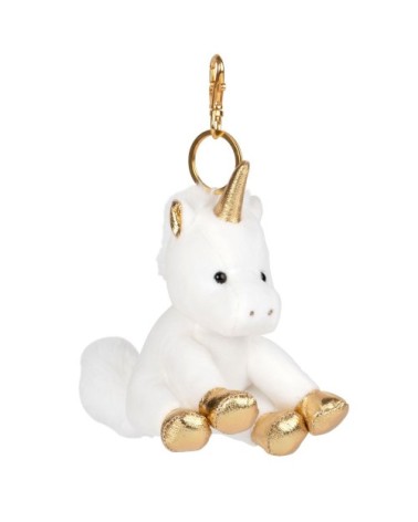 Porte-clés licorne blanc et doré