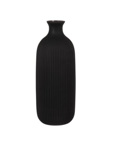 Vase en verre strié noir H30