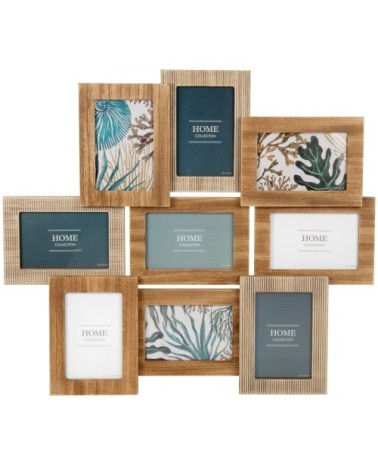 Cadre multivues 9 photos marron 52x59