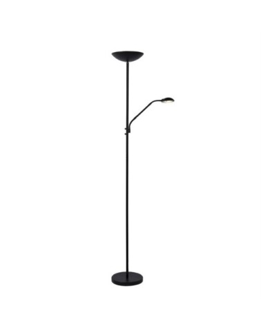 Lampadaire LED avec liseuse métal noir H180cm