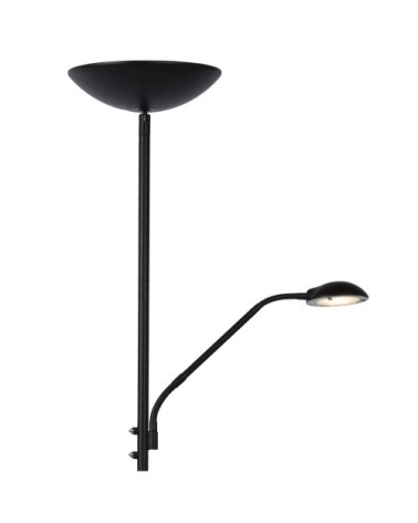 Lampadaire LED avec liseuse métal noir H180cm