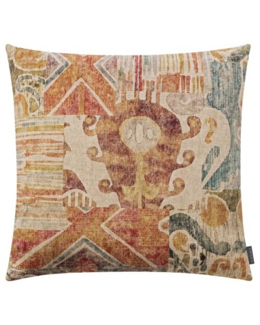 Housse de coussin velours multicolore orange 60x60