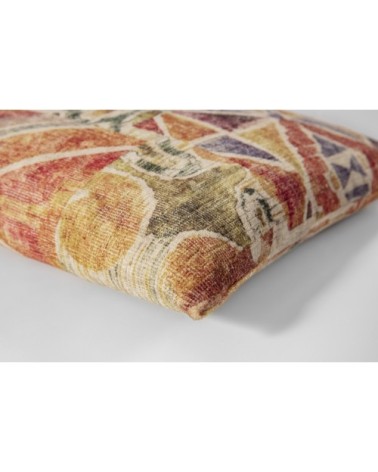 Housse de coussin velours multicolore orange 60x60