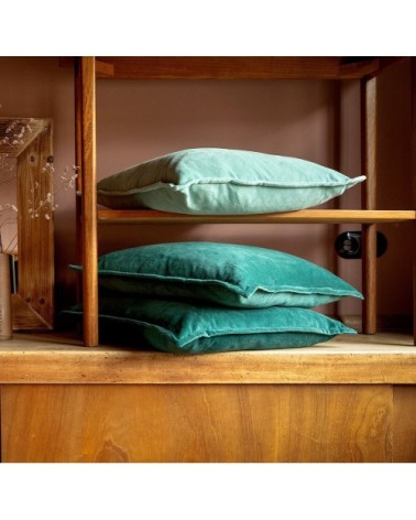 Coussin - vert en velours 50x50 cm uni