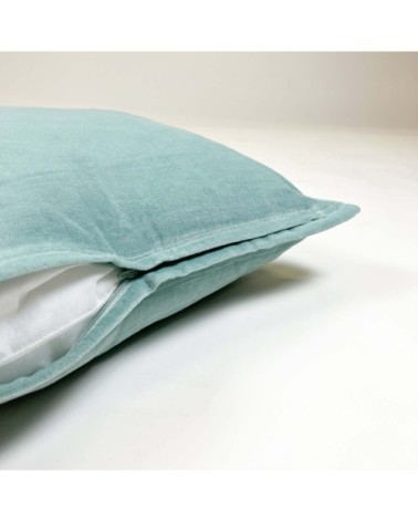Coussin - vert en velours 50x50 cm uni