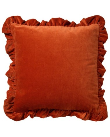 Coussin - orange en velours 45x45 cm uni