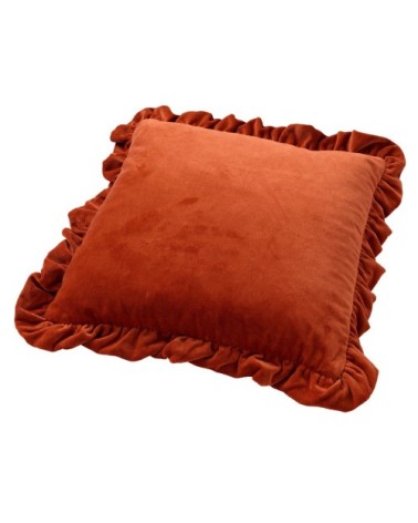 Coussin - orange en velours 45x45 cm uni