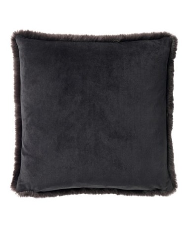 Coussin - noir fausse fourrure 45x45 cm uni