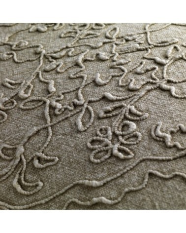 Coussin - beige en coton 40x60 cm avec motif fleuri