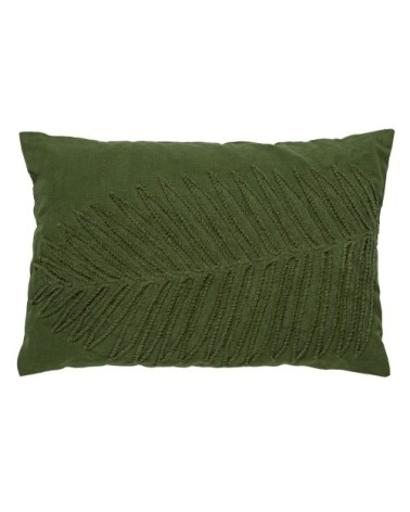 Housse de coussin vert en coton-40x60 cm avec motif fleuri