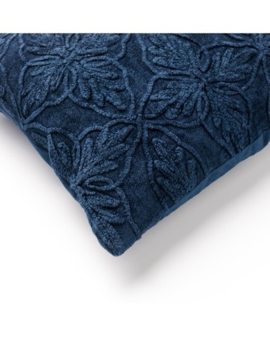 Coussin - bleu en coton 40x60 cm avec motif fleuri