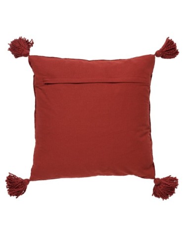 Coussin - rouge en coton 45x45 cm uni