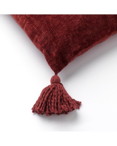Coussin - rouge en coton 45x45 cm uni