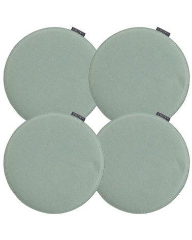 Galettes de chaises rondes vert de gris - Lot de 4 - Ø 35cm