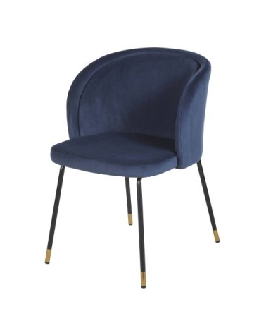 Chaise en velours bleu foncé, OEKO-TEX®