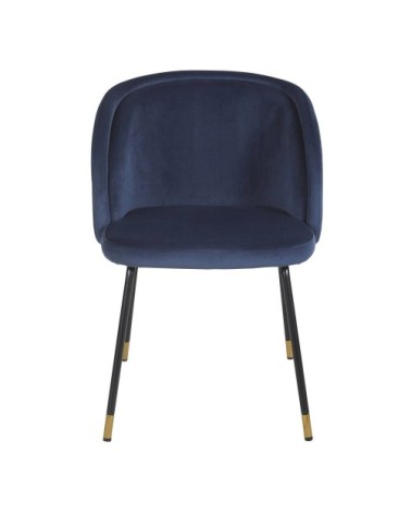 Chaise en velours bleu foncé, OEKO-TEX®