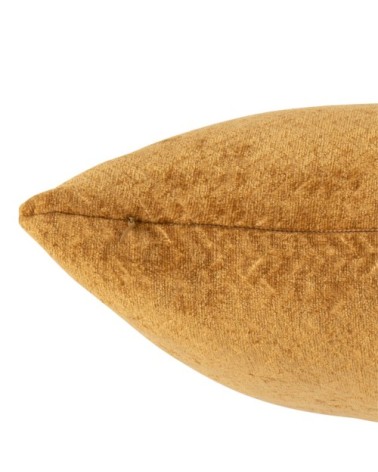 Coussin à reliefs jaune moutarde 45x45