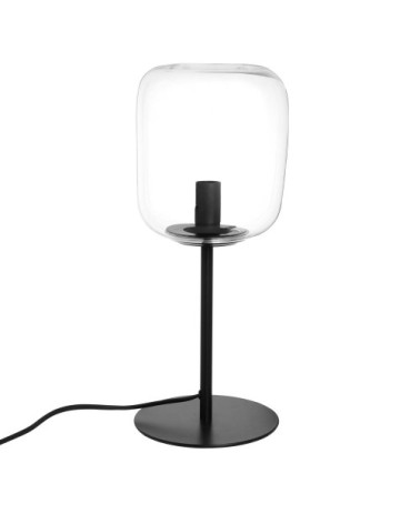 Lampe en métal noir et verre transparent