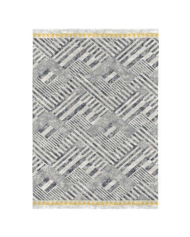 Tapis décoratif en coton en impression digital gris 120x170