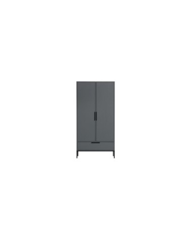 Armoire 2 portes 1 tiroir en bois gris